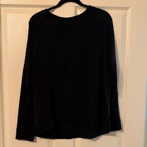 Lou & Grey Black Long-Sleeve Crewneck Top